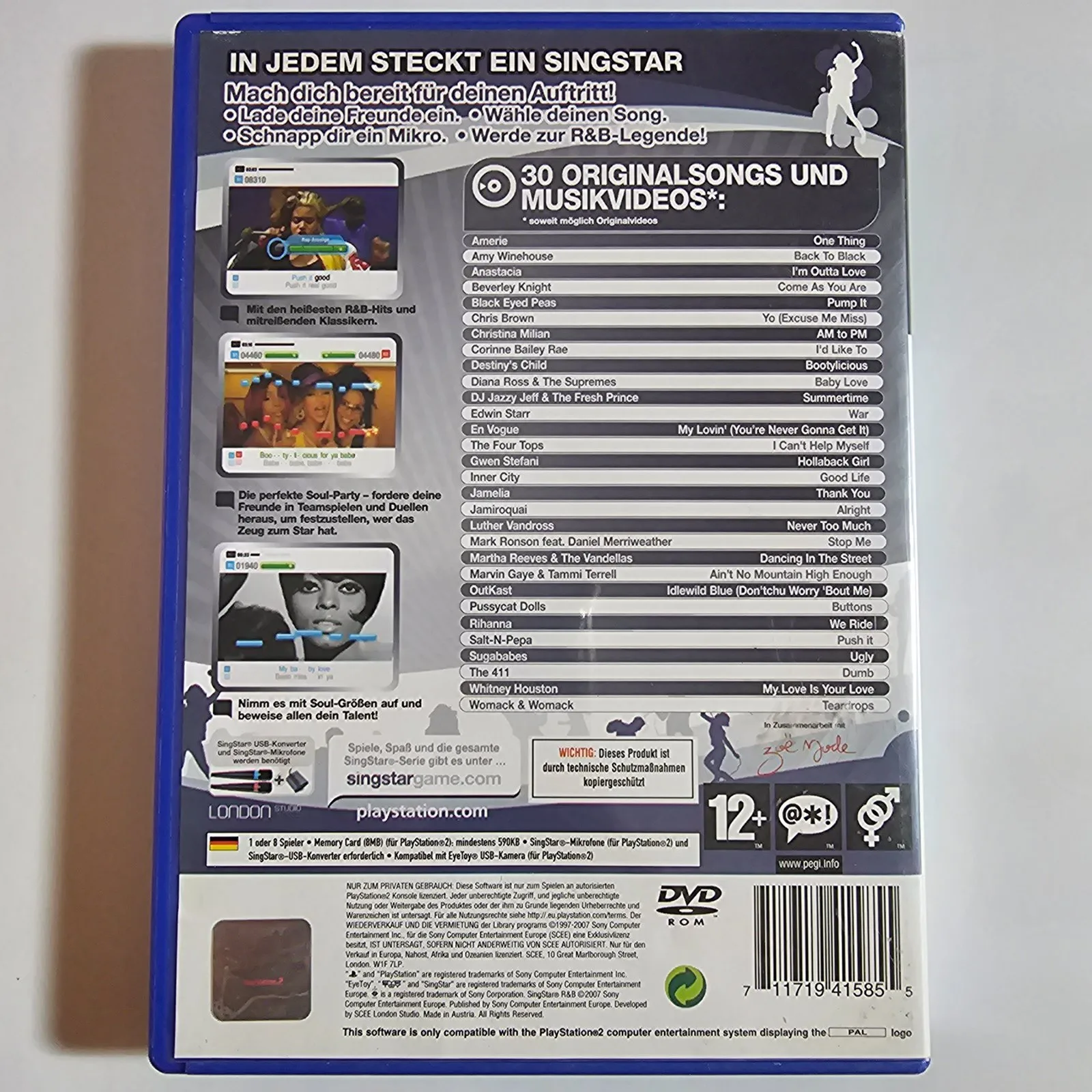 SingStar R&B PlayStation 2, Ansicht 2