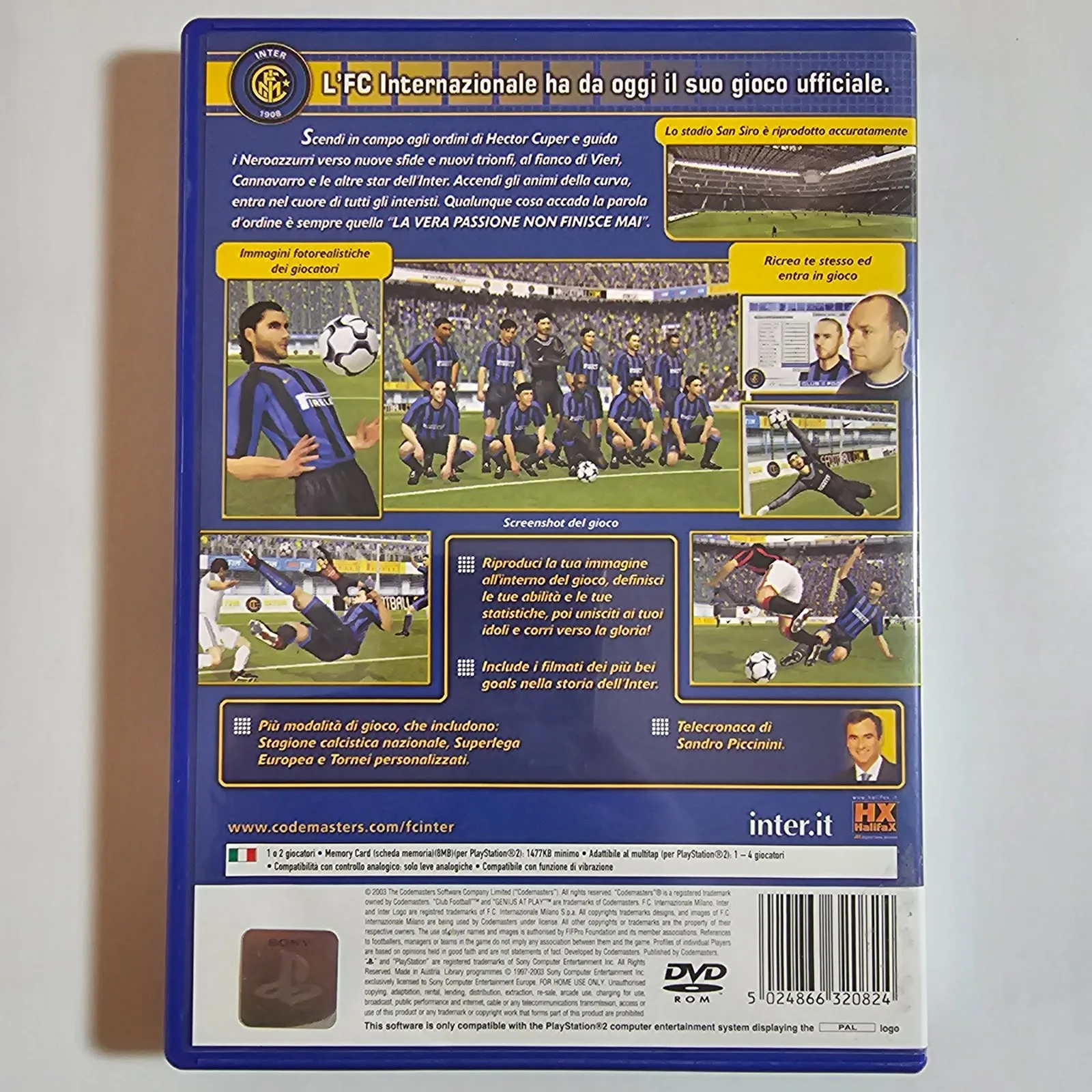 Club Football Inter 1908 PlayStation 2, Ansicht 2