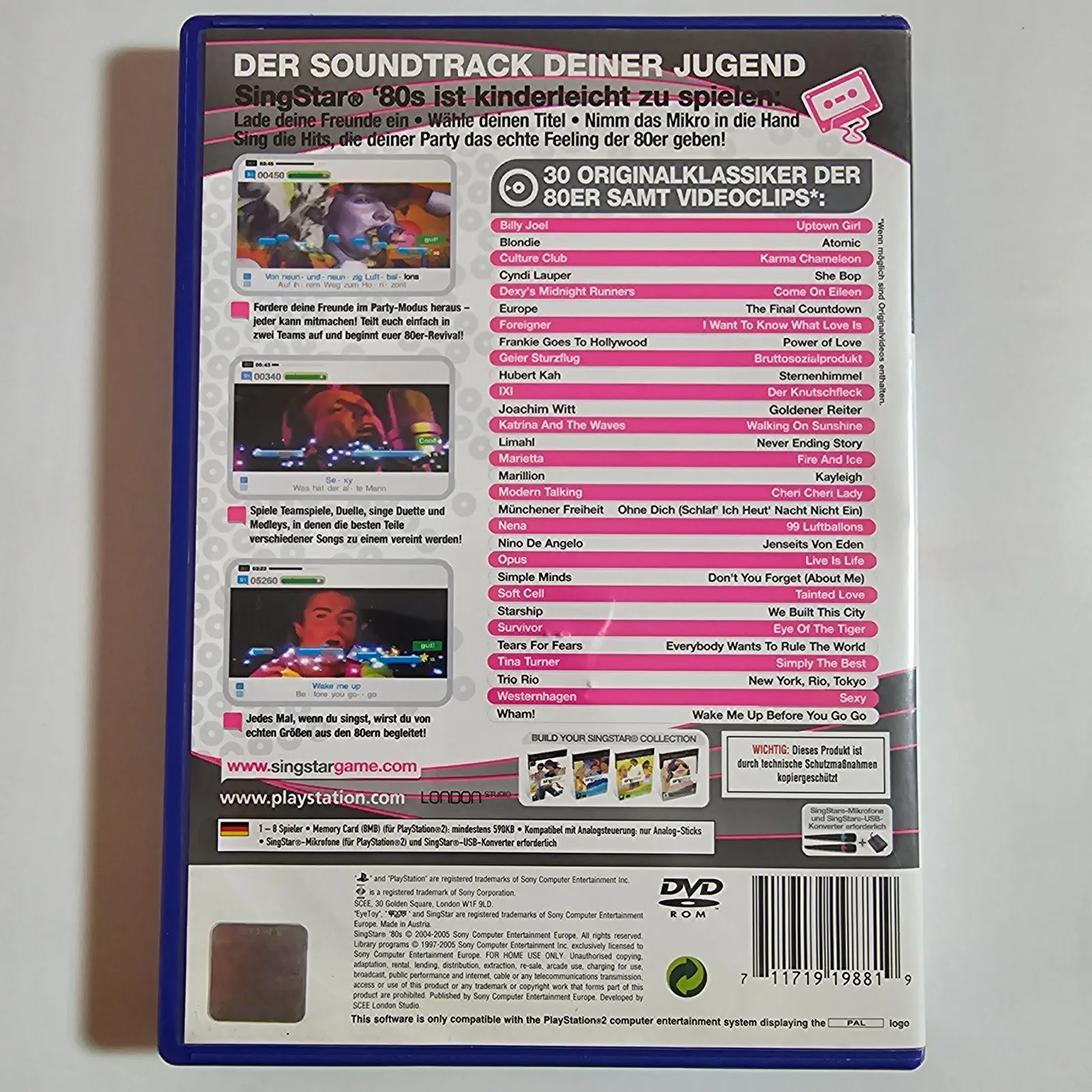 SingStar 80s Sony PlayStation 2, Ansicht 2