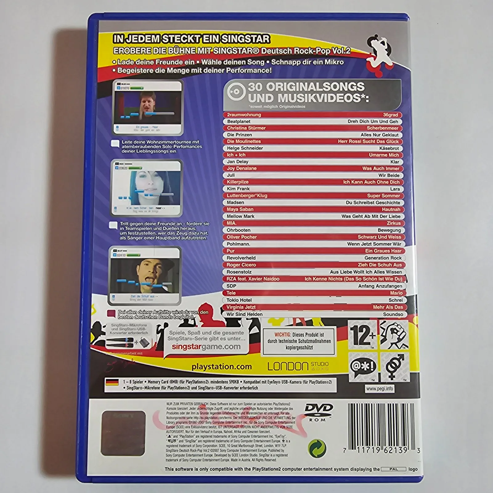 SingStar Deutsch Rock-Pop Vol. 2 Sony PlayStation 2, Ansicht 2