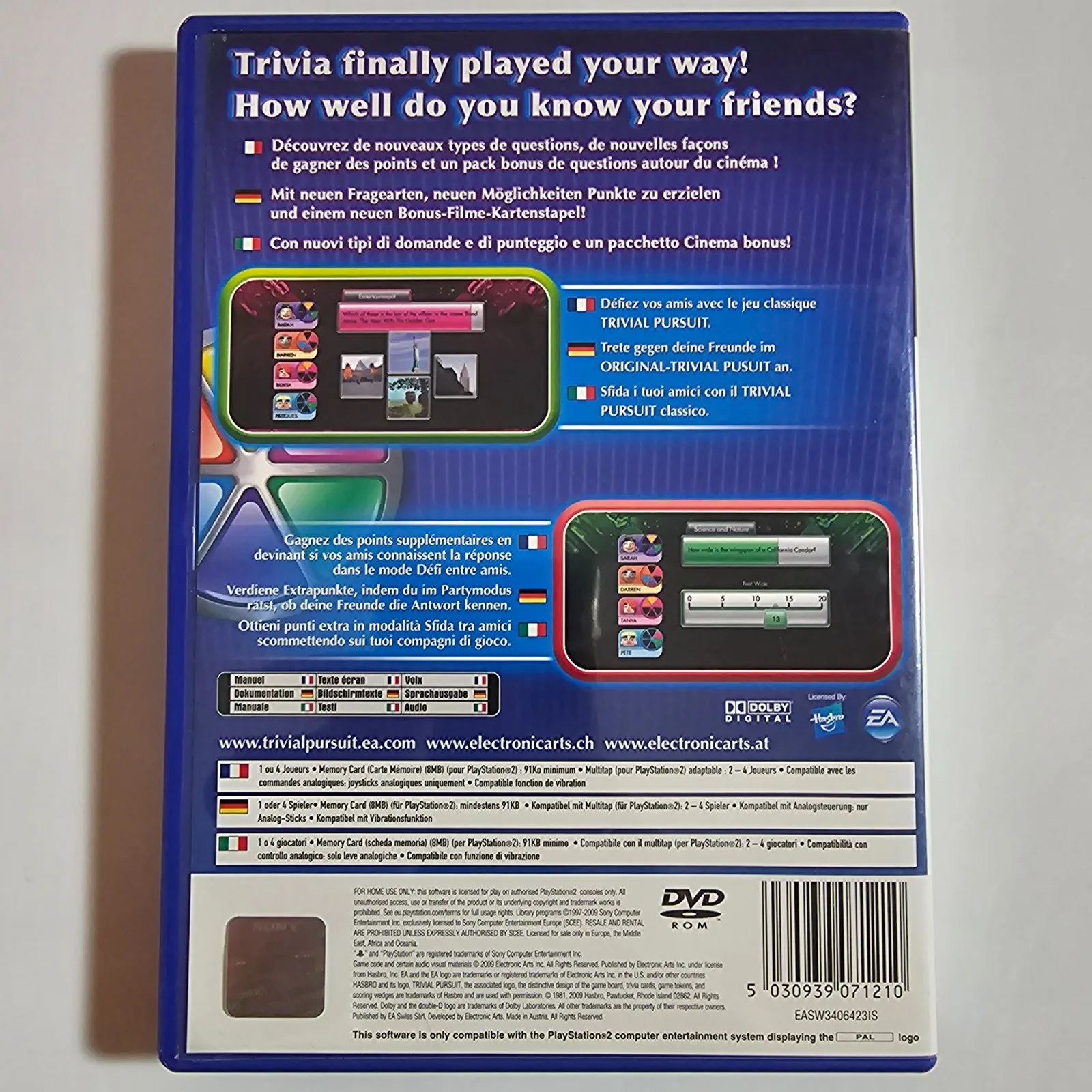 Trivial Pursuit PlayStation 2, Ansicht 2