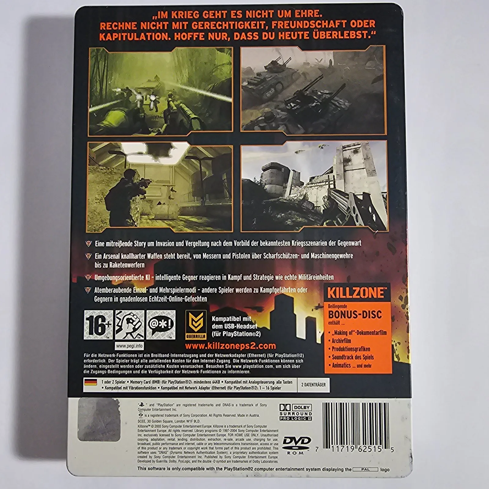 Killzone Collector's Edition PlayStation 2, Ansicht 2