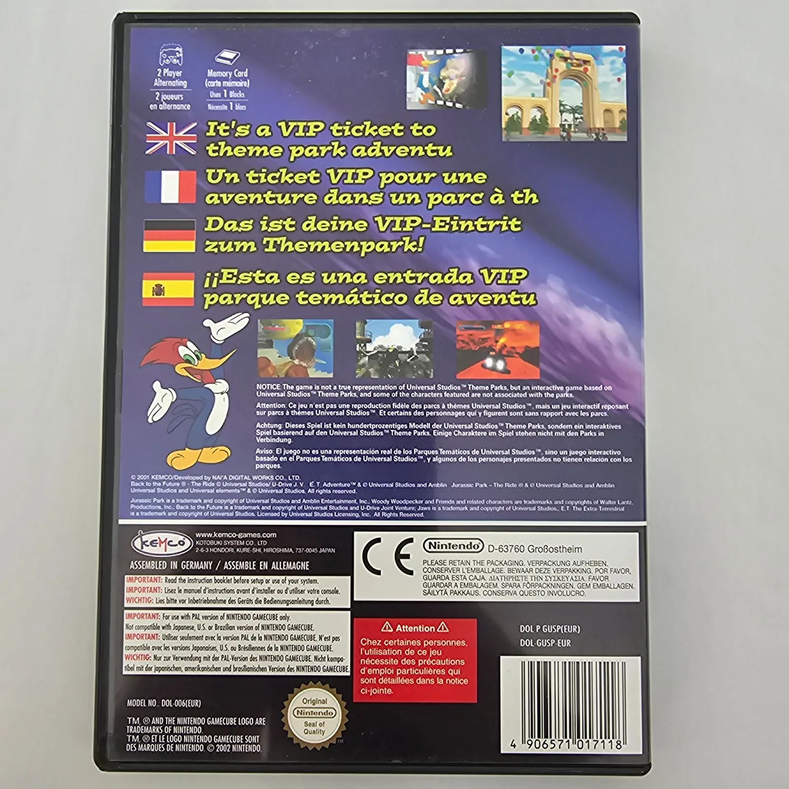 Universal Studios Theme Park Adventure Nintendo GameCube, Ansicht 2