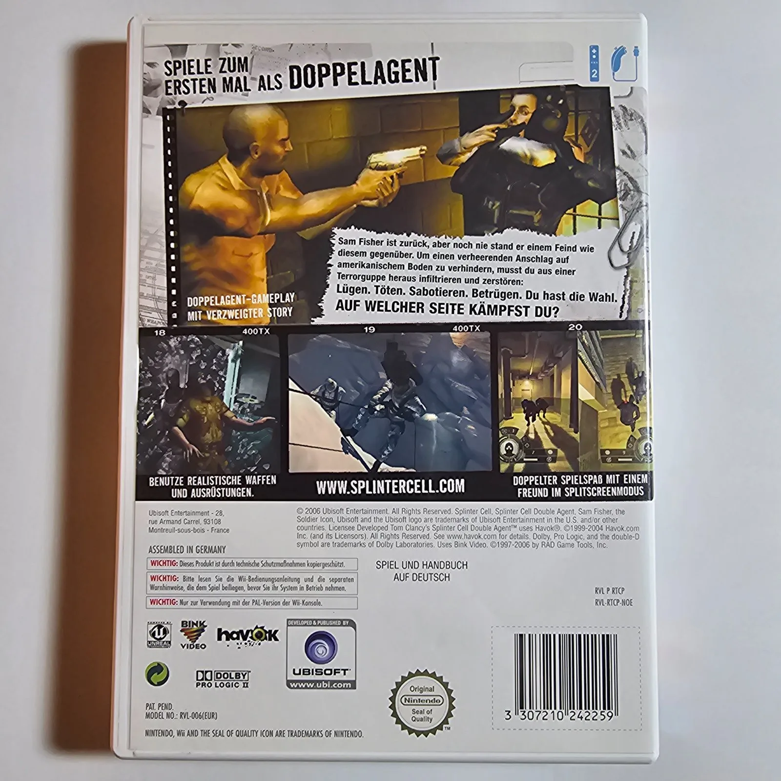 Tom Clancy's Splinter Cell Double Agent Nintendo Wii, Ansicht 2